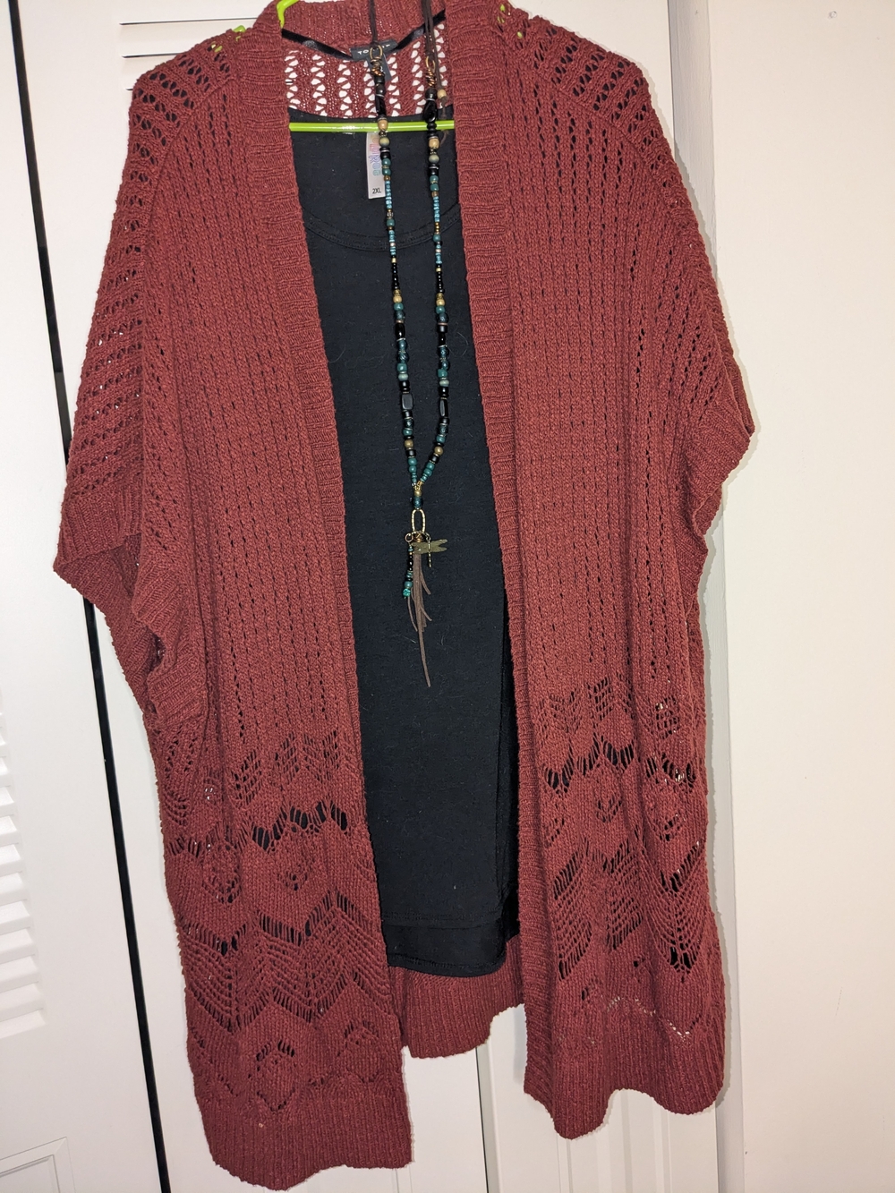 torrid Open-Knit Rust Red Cardigan